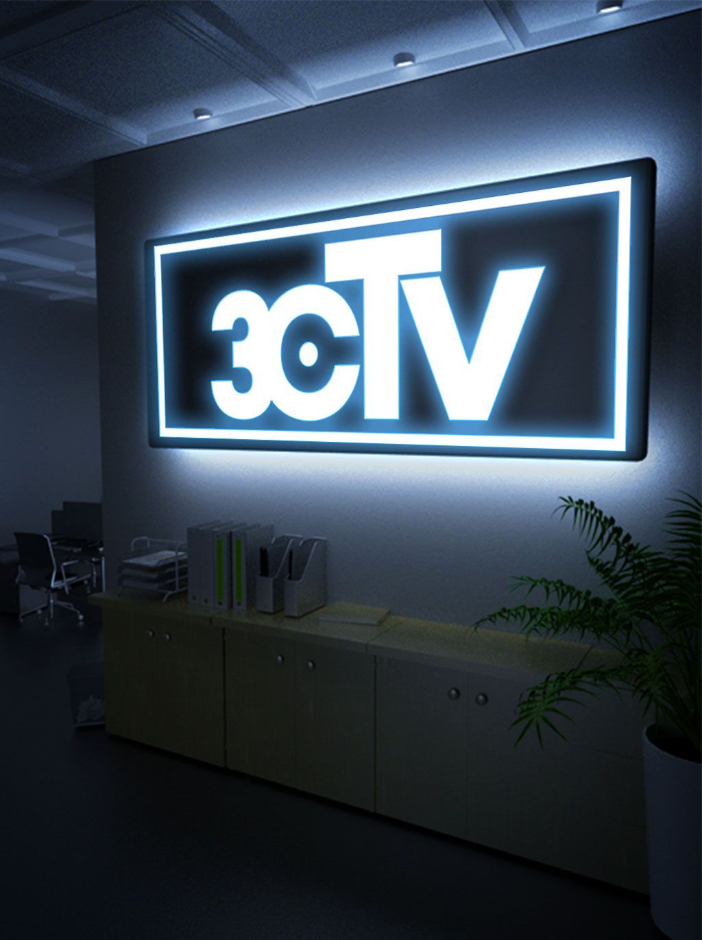 3cTV Glowing Wall Sign