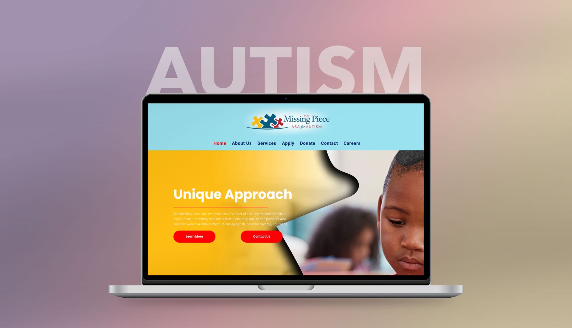 A laptop computer is open to a website about autism.