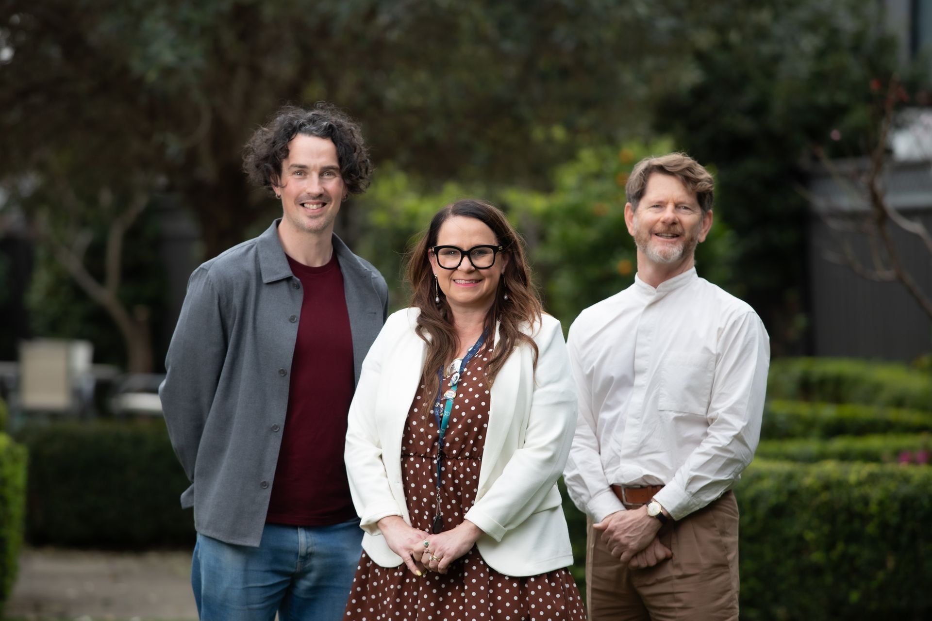(L-R) Ronan Galloghly, Rhonda Whithers and Graeme Westaway at Dorothy Impey Home.