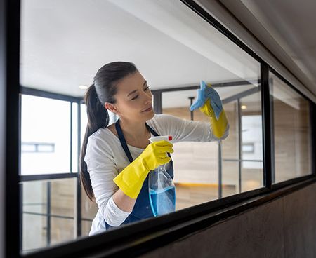 Woman Cleaning — Champaign, IL — Illini Cleaning Services Woman Cleaning — Champaign, IL — Illini Cleaning Services