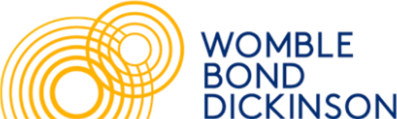 Womble Bond Dickinson logo with yellow circular design and blue text