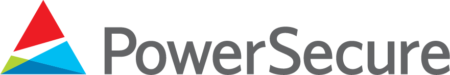 PowerSecure logo with multicolored triangular icon and gray text