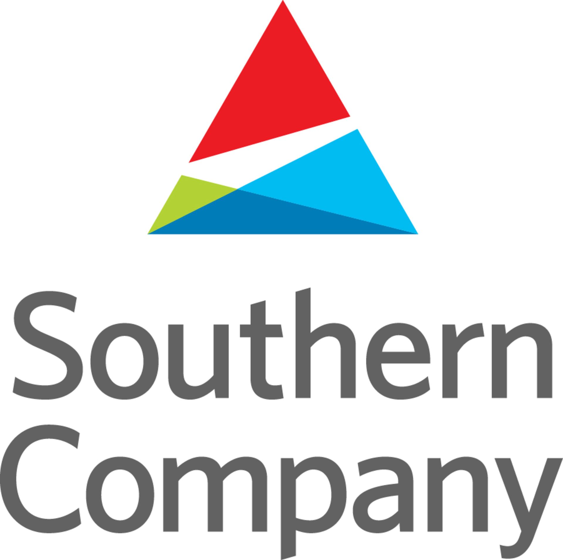 Southern Company logo with red, green, and blue triangular mark above gray text