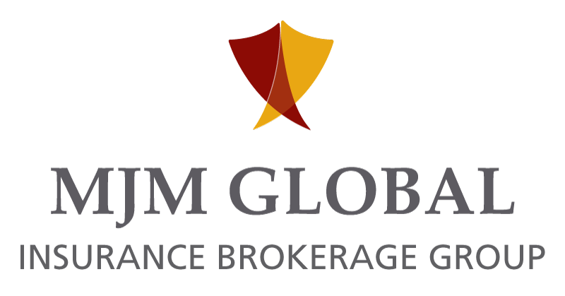 MIM Global insurance brokerage group logo with orange and red shield icon and gray text
