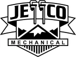 Jetco Mechanical logo in black and white with stylized tools and banner text