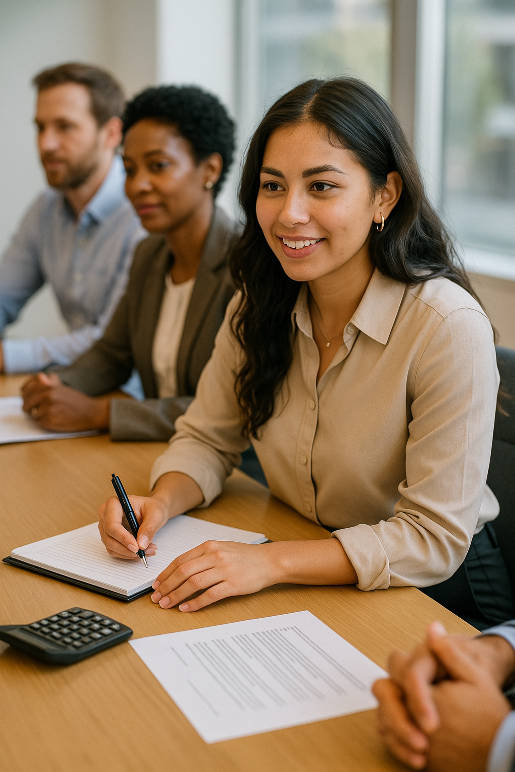 A person reviewing trademark paperwork at a table