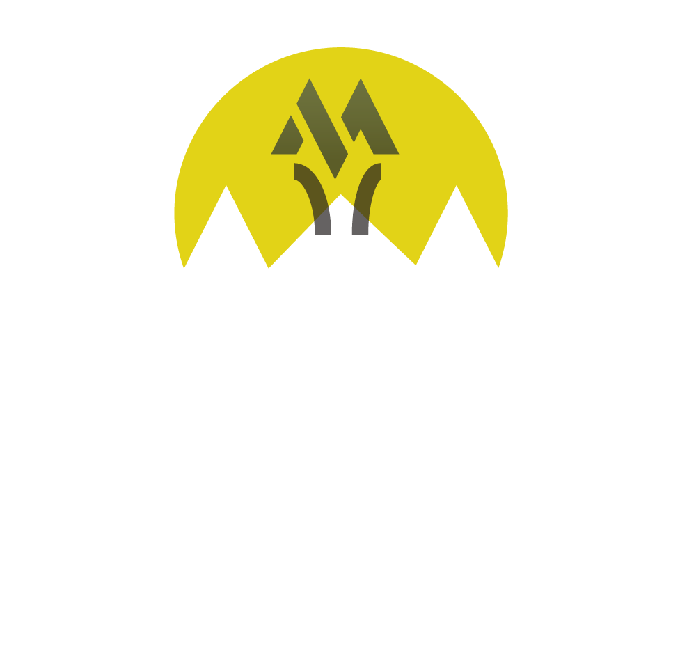 A yellow lightbulb with a M mountain in the middle