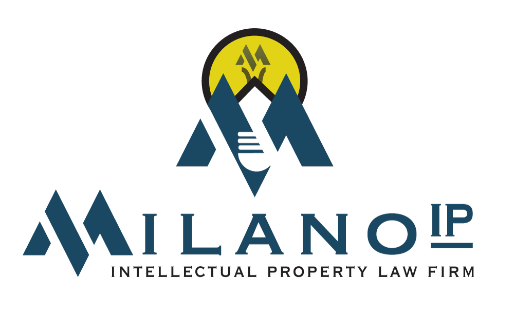 A logo for milano ip intellectual property law firm