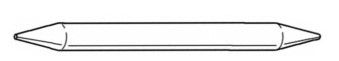 A black and white drawing of a rectangular object on a white background.