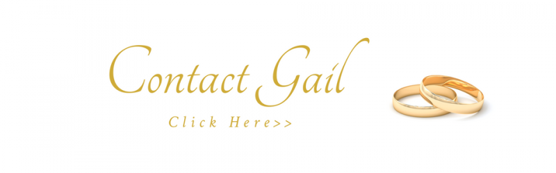 Gold “Contact Gail” banner with wedding rings and “Click Here” text