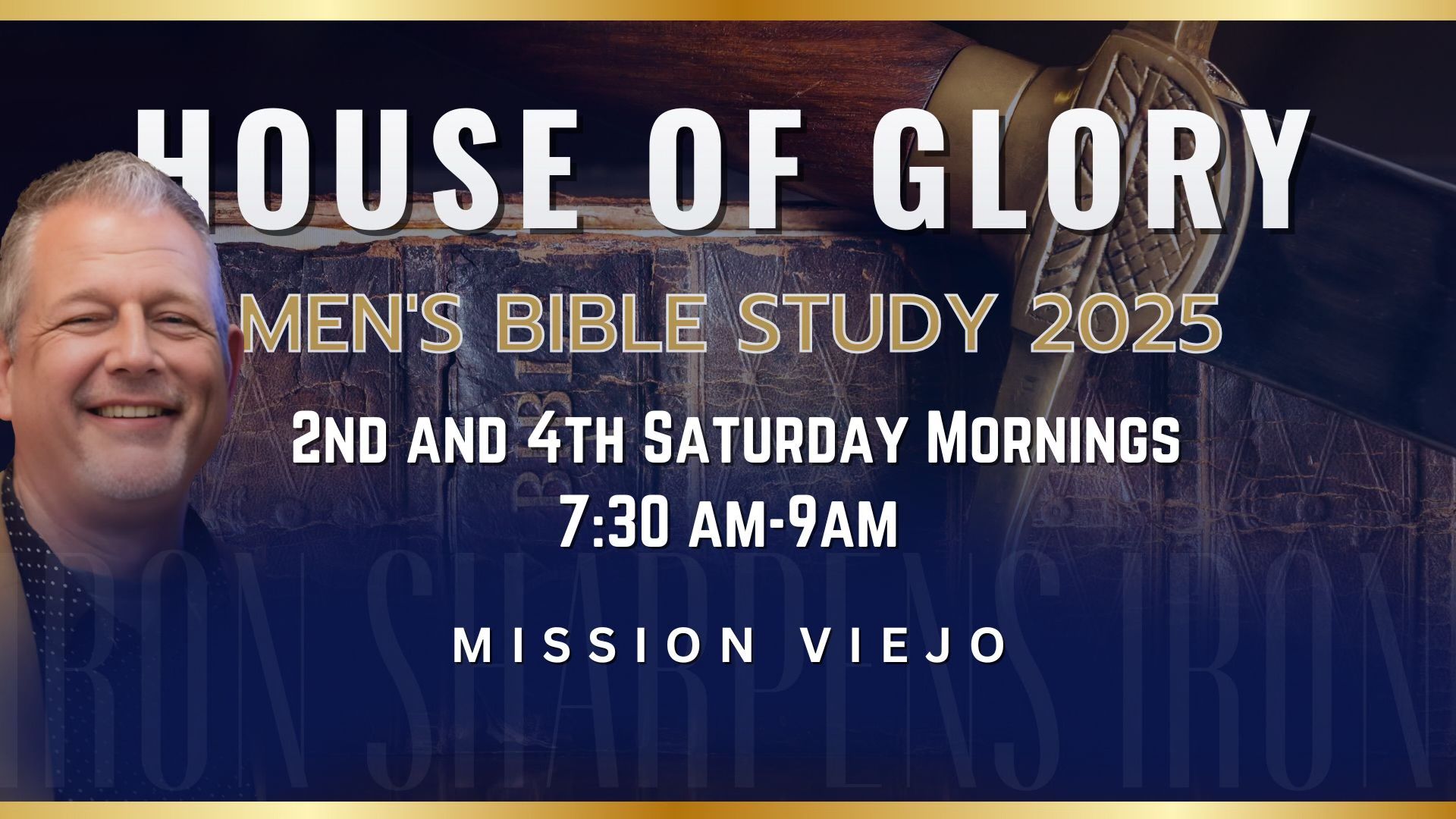 A poster for a men 's bible study in 2025