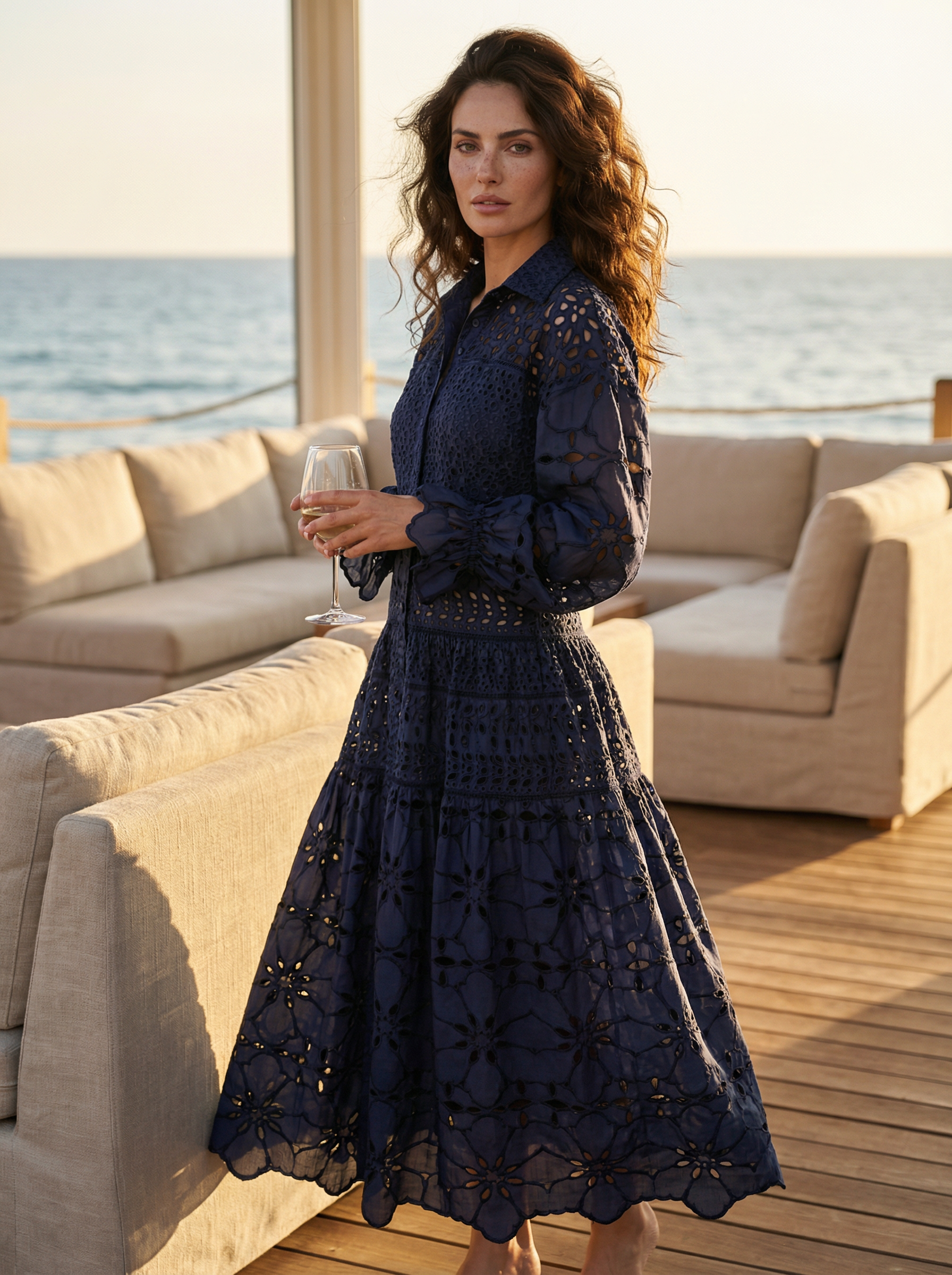 Ermanno Scervino Life :  Abito lungo in Pizzo Sangallo