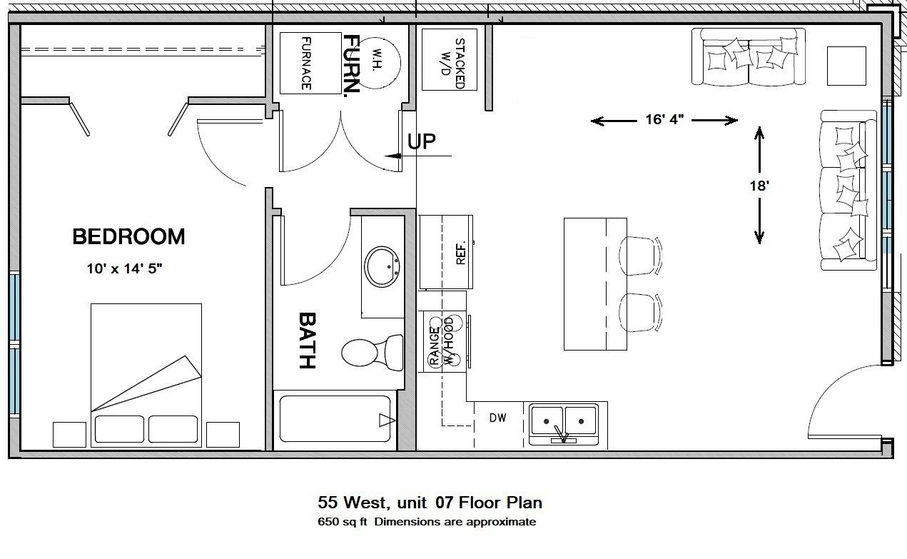 55 West Apartments floorplan