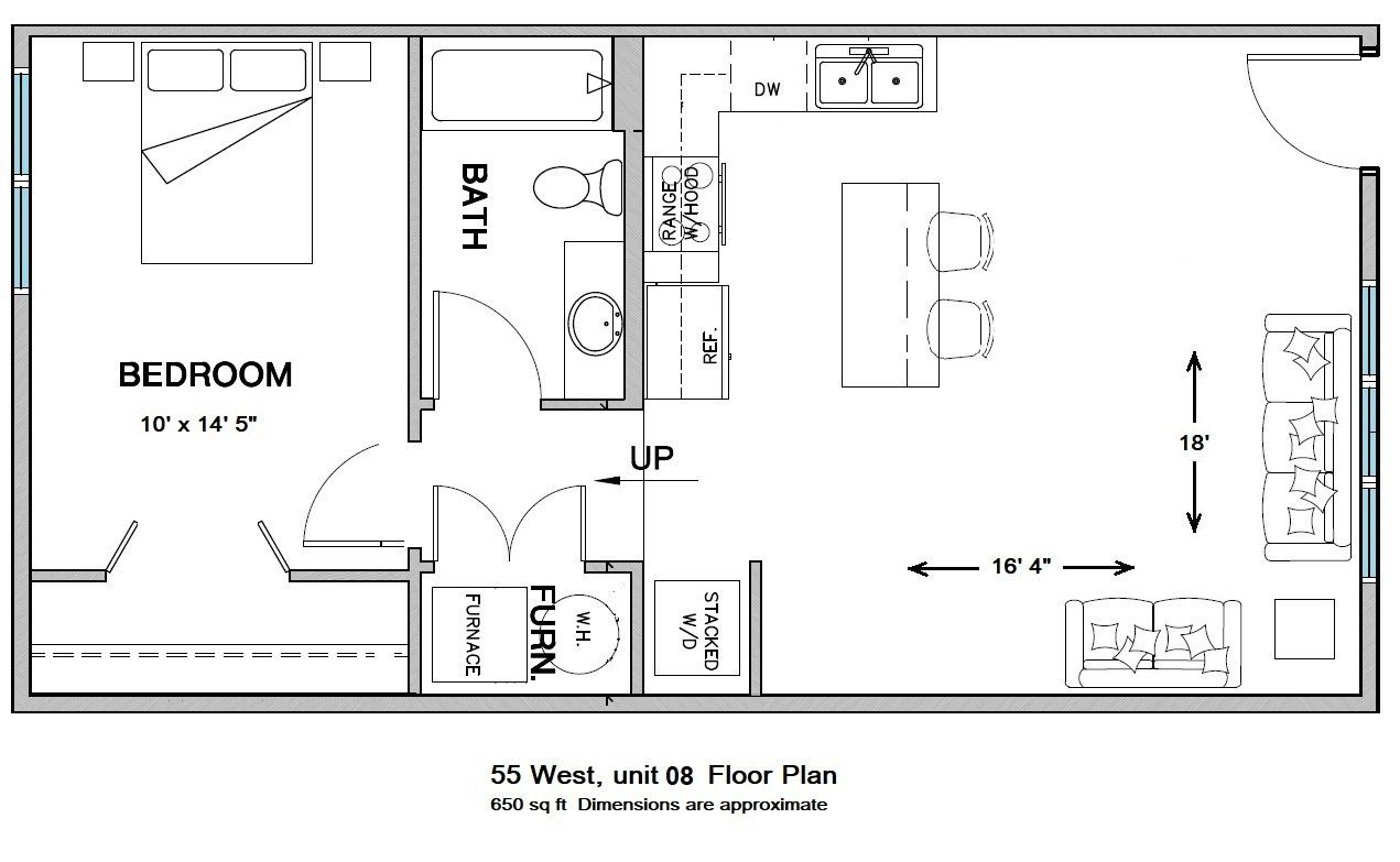 55 West Apartments floorplan