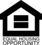 A black and white logo for equal housing opportunity.