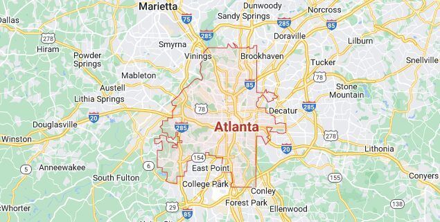 A map of Atlanta A map of Atlanta