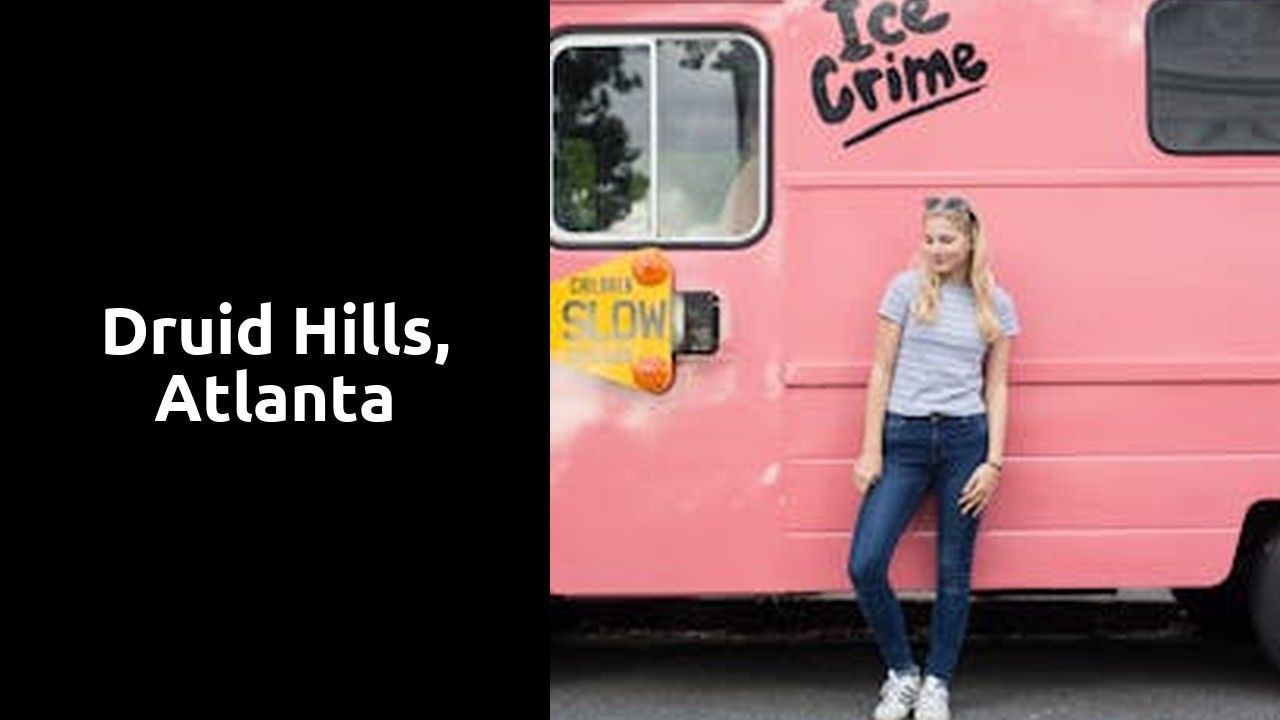 A woman is standing in front of a pink ice cream truck. A woman is standing in front of a pink ice cream truck.