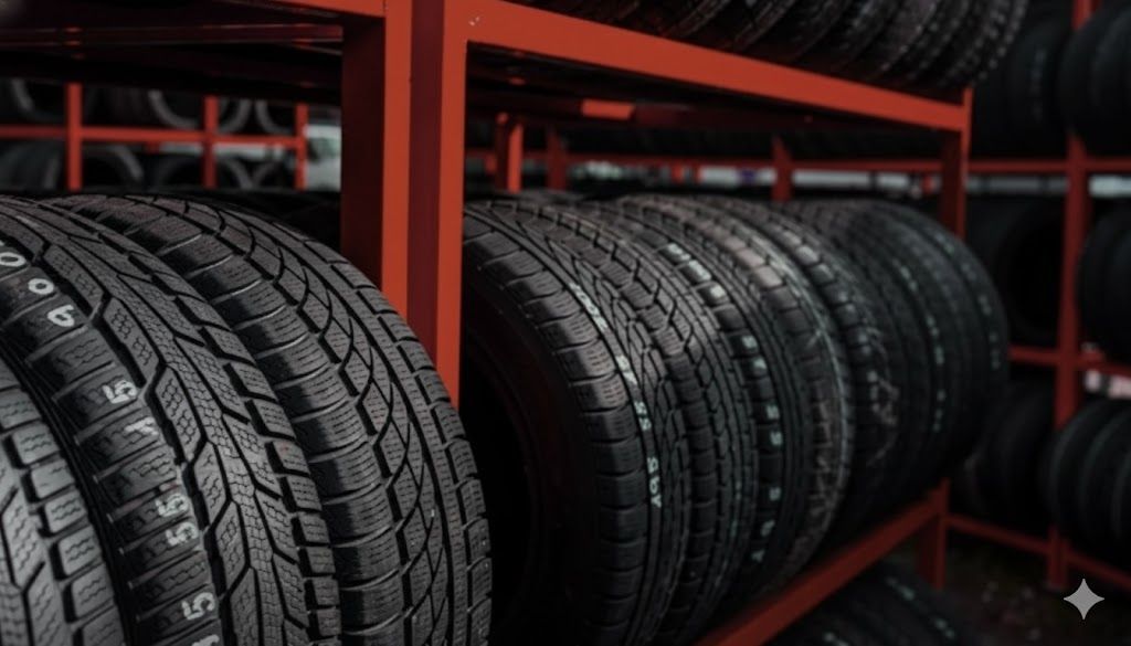 A wrack of tyres