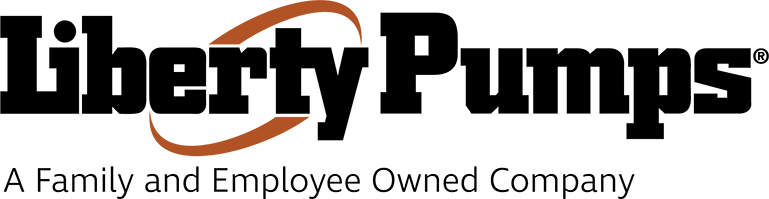 Logo de Liberty Pumps : texte noir et ovale marron. On peut y lire « Liberty Pumps ». En dessous, la mention « Une entreprise familiale détenue par ses employés ».