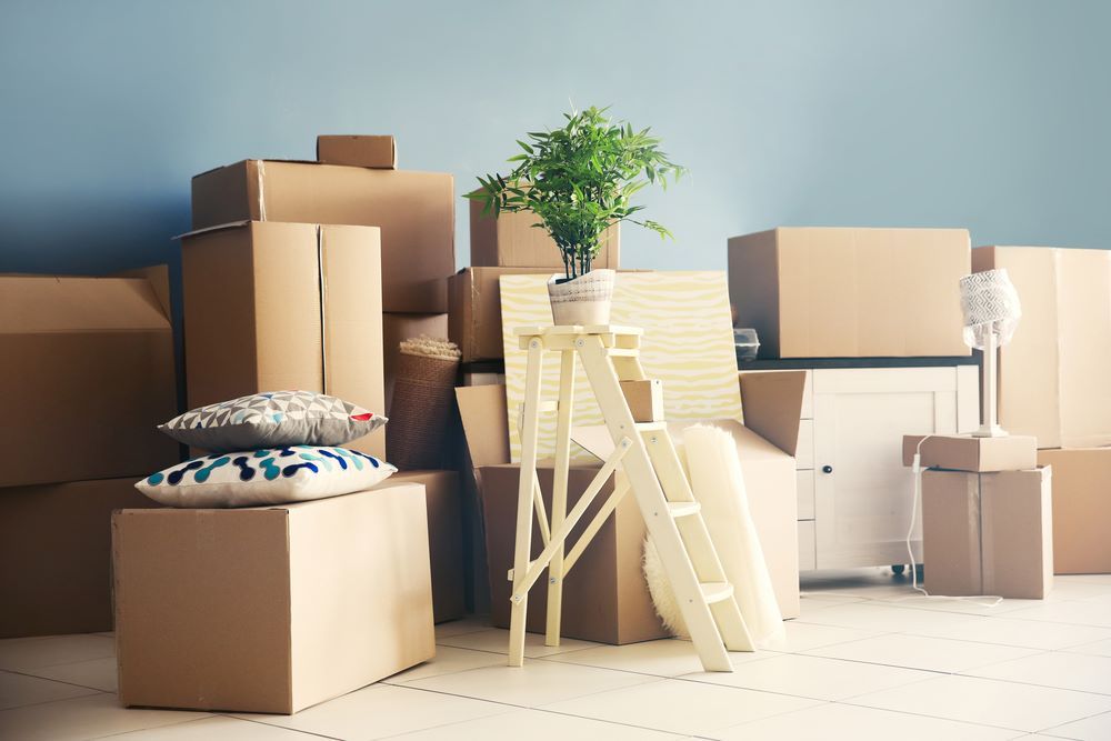 A Room Filled With Lots of Cardboard Boxes and a Ladder — North Coast Storage in North Boambee Valley, NSW