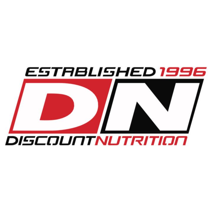 Discount Nutrition DN logo with red and black text, established 1996