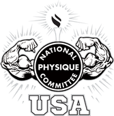 A black and white logo for the national physique committee usa
