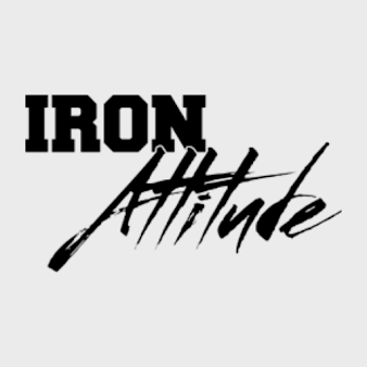 IRON Athletics logo in bold black text with handwritten script on a light gray background