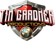 A yellow logo with a star and the word Tim Gardner Productions on a white background.