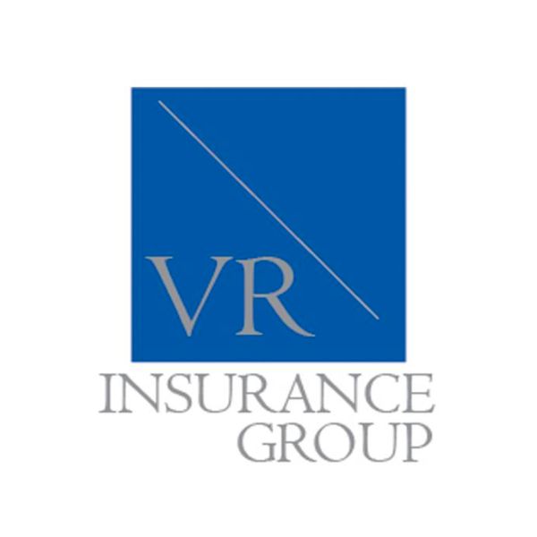 VR Insurance Group logo with blue square, silver diagonal line, and gray text
