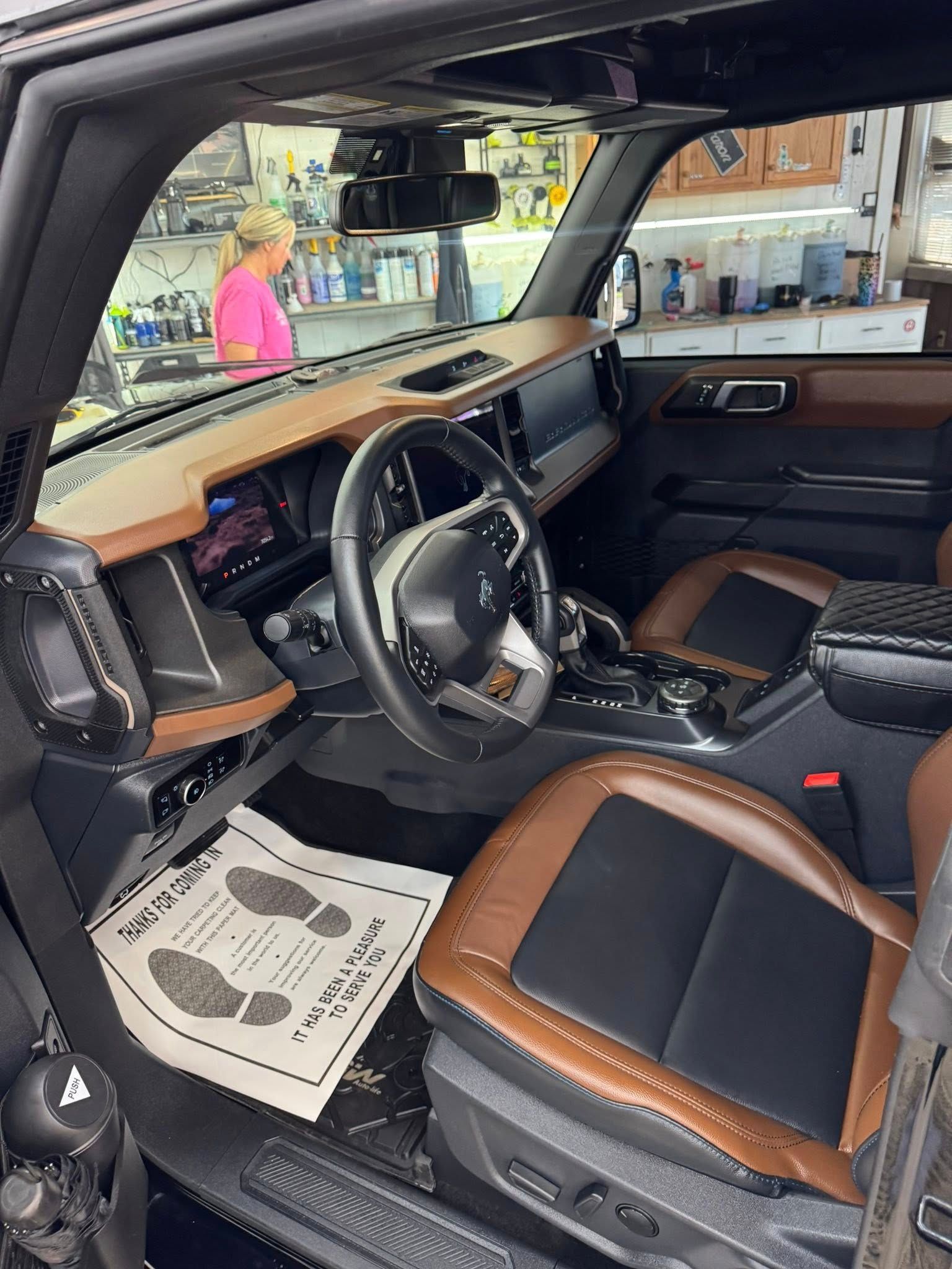 A freshly detailed car interior