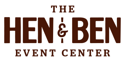 A logo for Hen & Ben event center