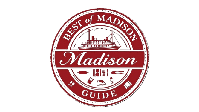 A Best of Madison guide logo with a ship in the center