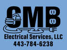 SMB Electrical Services, LLC logo with plug and cords, phone number 443-784-6238 on blue background