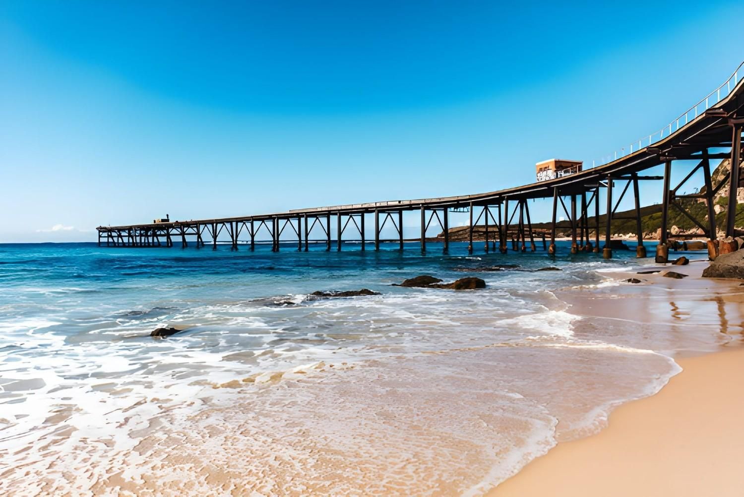 Wooden Pier Extends Into Blue Ocean — A1 Towing in Lake Macquarie, NSW