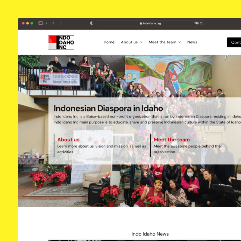 Indo Idaho Inc is a Boise-based non-profit organization that is run by Indonesian Diaspora residing in Idaho.