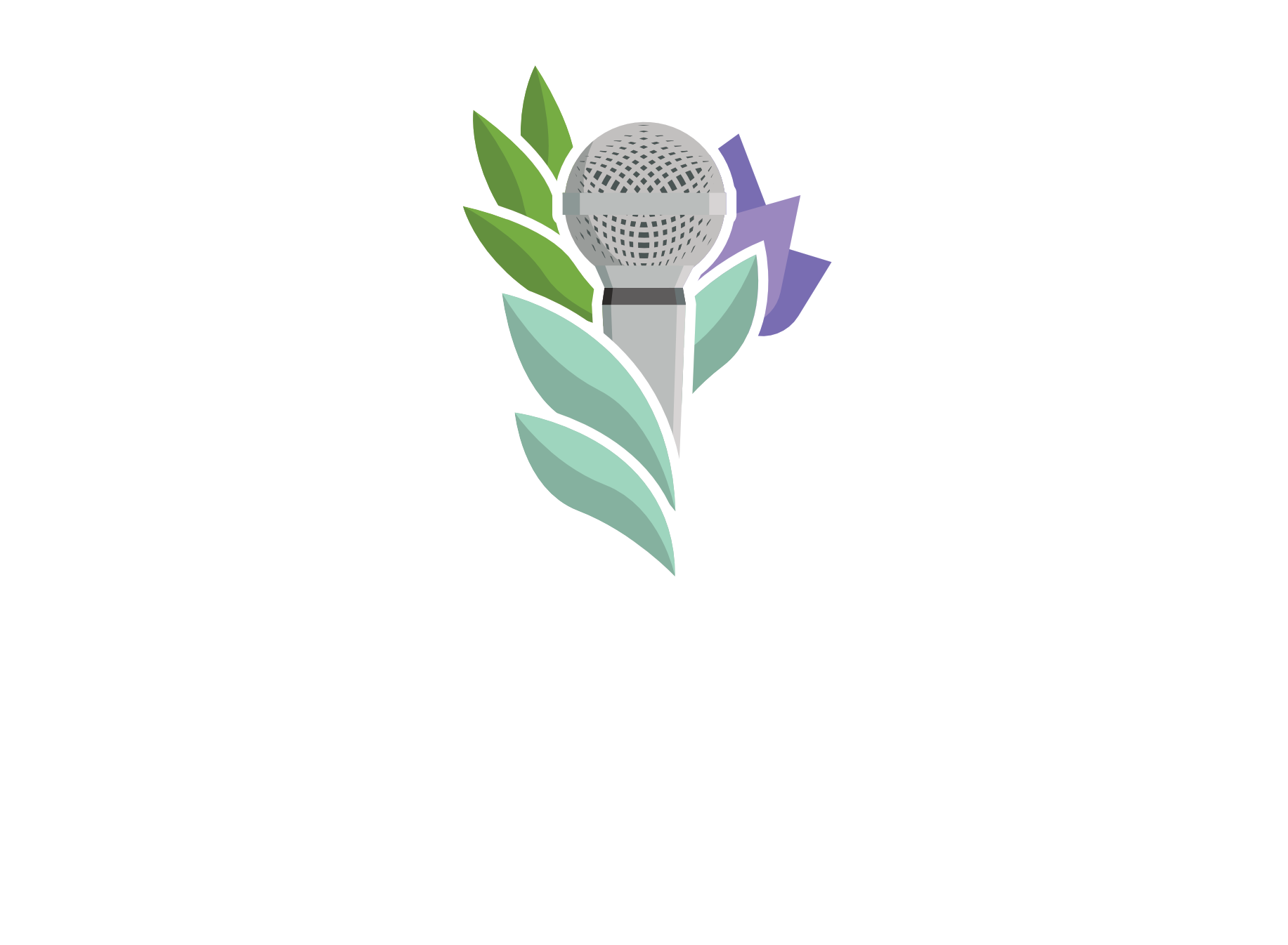 Dionne Marie Logo Microphone in Leaves Logo