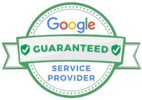 A google guaranteed service provider badge on a white background