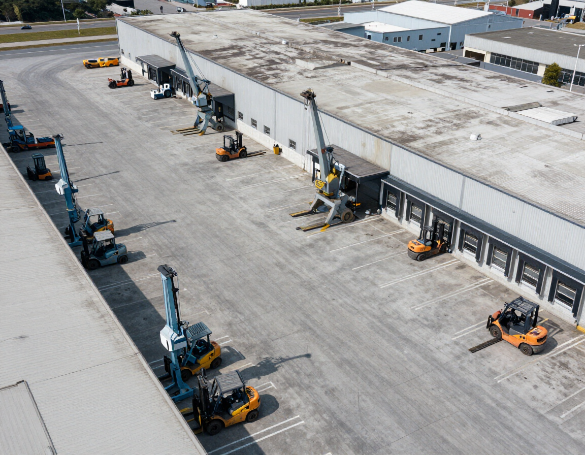 Commercial concrete flatwork pour at a Broward County warehouse complex