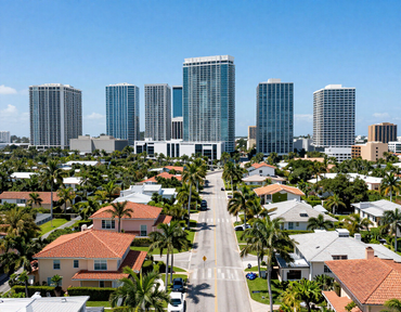 Fort Lauderdale aerial skyline view
