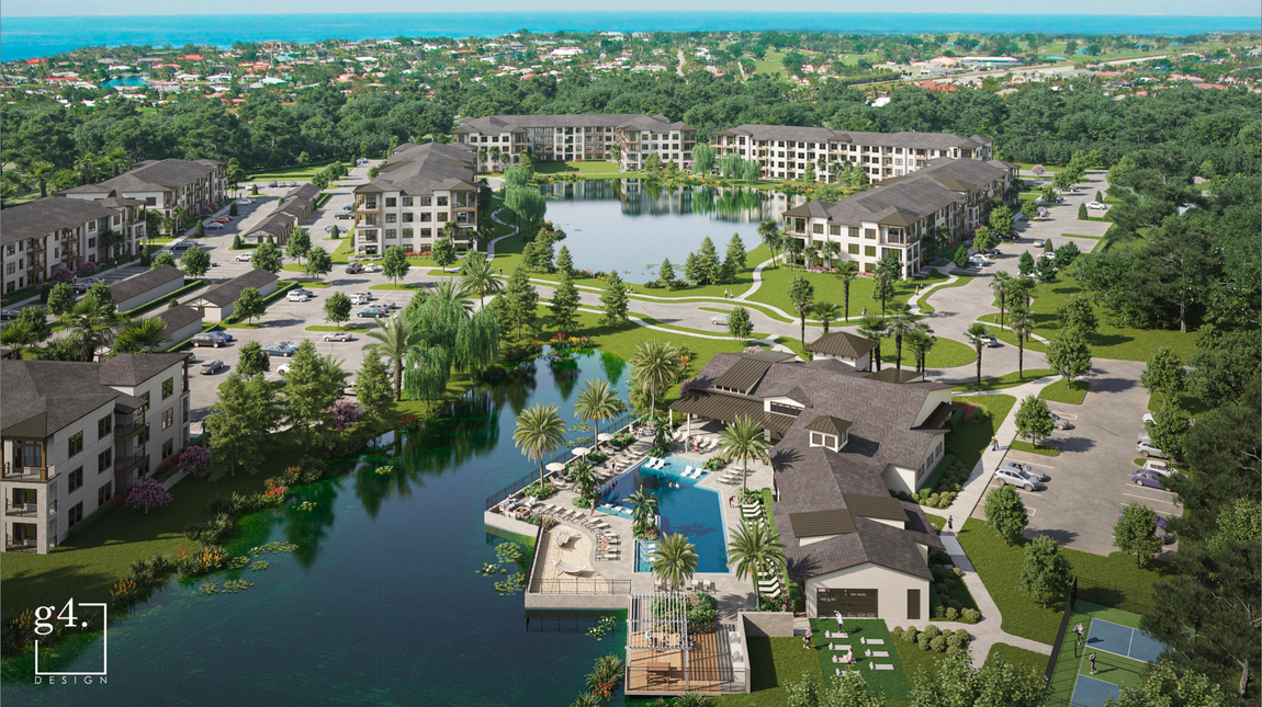 Aerial rendering of the brand-new community coming soon at Ocean Village in Palm Coast, FL.