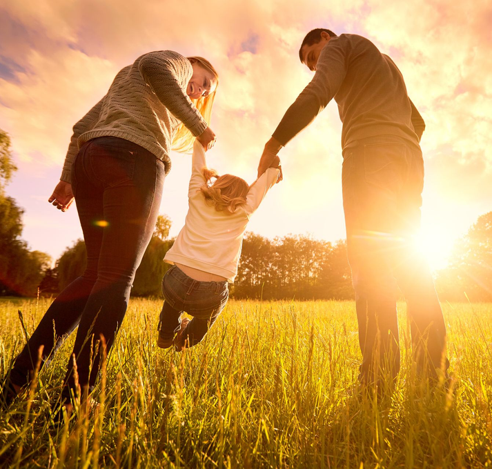 family in nature