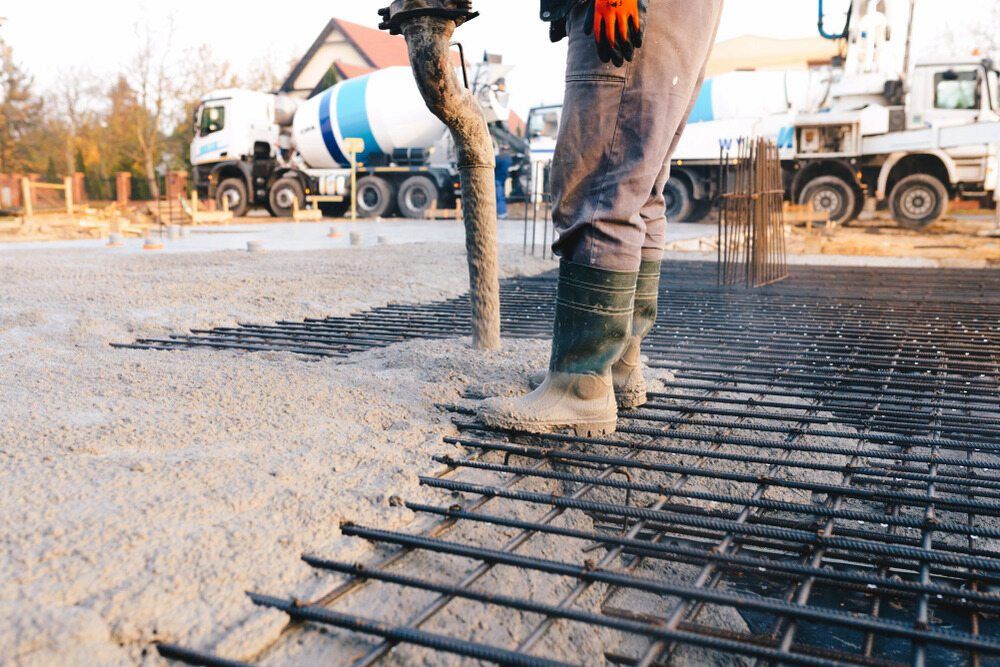 A Man is Pumping Concrete Into a Concrete Slab — Atherton Tableland Concreting in Yungaburra, QLD