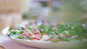 Roasted Butternut Squash and Endive with Parma Ham, Ricotta and Mint Salad