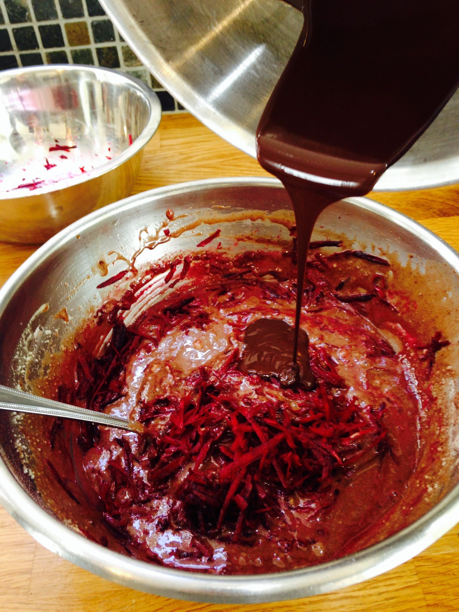 Place dry ingredients into a mixing bowl