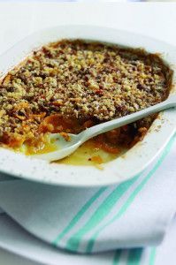 Sweet Potatoes, Caramalised Onions and Tomme de Chèvre gratin