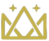 Logo con corona dorata e due stelle.