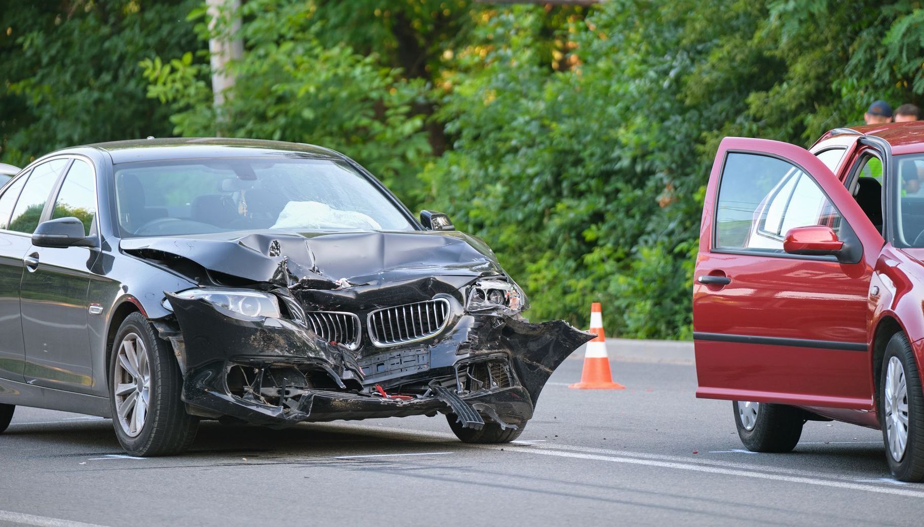 A close up of a car that has been damaged in an accident.