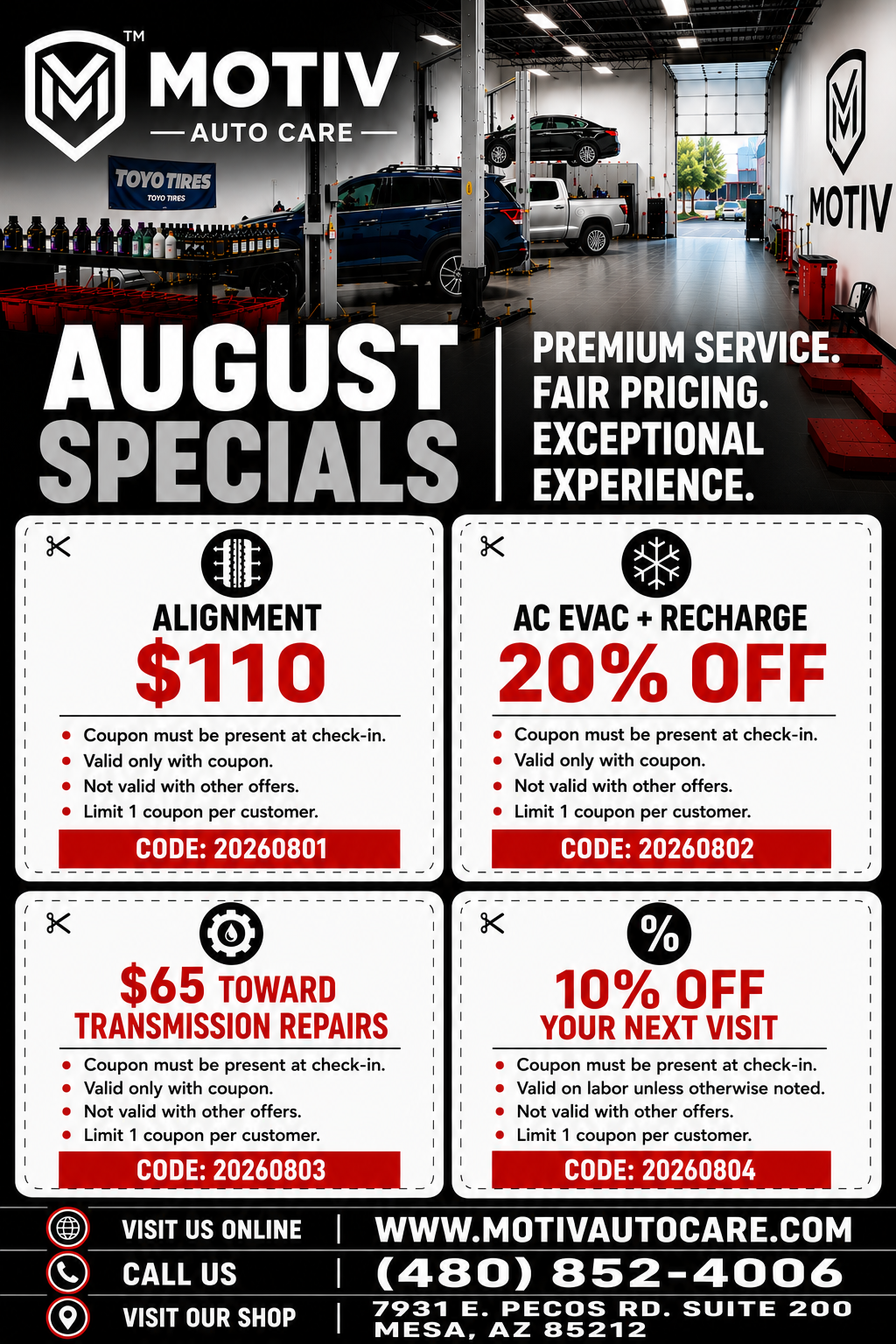 Specials Flyer | Motiv Auto Care