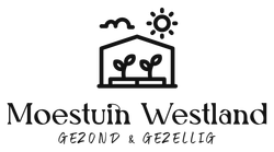 Logo: Greenhouse with two plants, sun, clouds.