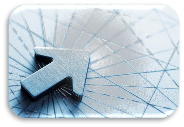 A metal arrow pointing up on a white surface